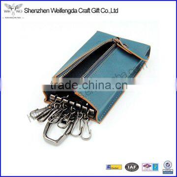 Practical Leather Card Holder Key Holder Wallet with Zipper Closure