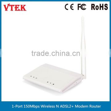 1-Port 150Mbps Wireless N ADSL2/2+ Modem Router with External Antenna