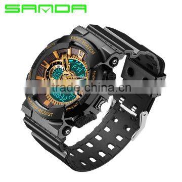 2016 New Brand Luury Gold Black Men Sports Watches Analog quartz Led digital display Watch Military watches 30ATM relogio