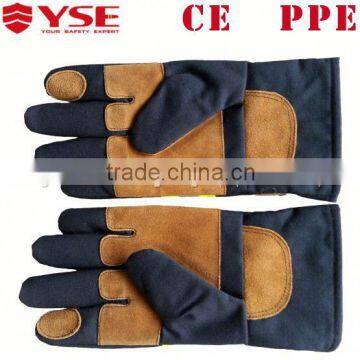 Leather CE certificate safety Firefighter gloves