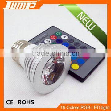 ShenZhen factory cheap price E27 3W IR remote control color change spot light