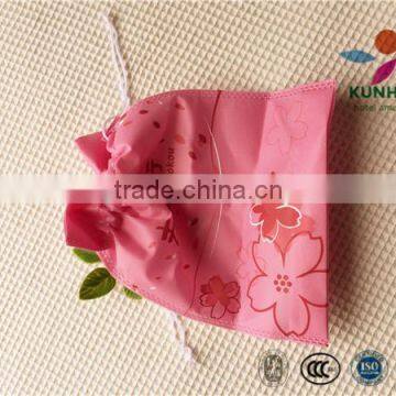 Hotel pink and cute non-woven laundry bag/gift bag with string