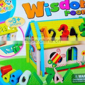 Wooden Multifunctional children's toys digital house