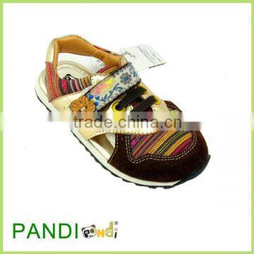 popular pu material with flower sport style sandals shoes for girl casual shoes