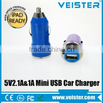 5V 2.1A dual usb car charger power adapter for Samsung charger /tablet pc /power bank /MP3/4