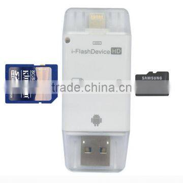 i-Flash Drive OTG for iphone/ipad/ipo/andoir with TF SD reader USB flash drive Logo Custom