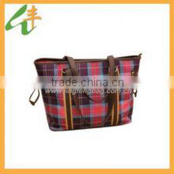 big check fabric handbag manufacturer in china