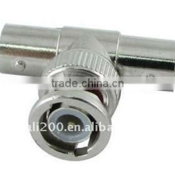 T Type BNC Male to 2 Female Splitter Adapter Connector