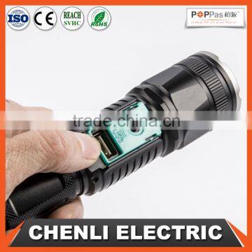 POPPAS 6620 USB rechargeable power bank led flashlight