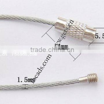 Tiger Tail Wire Necklace Cord brass screw clasp more colors for choice