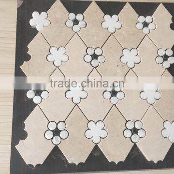 Beige Marble Flower Pattern Mosaic