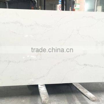 Largest size calaccata nuva white quartz slabs for countertop