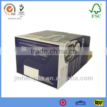 Glossy varnishing lock bottom box making cardboard for packaging