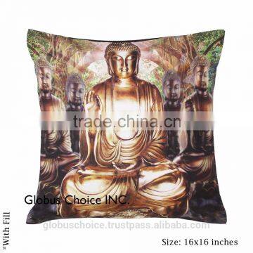 Indian Pillow Case Digitalprint MultiBuddha Meditation Cushion Cover