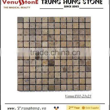 15*15 Biege Carpet Polished Marble Mosaic Tiles photo-4