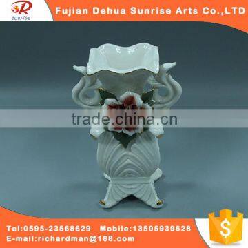 Ceramic craft red flower vase home accessories