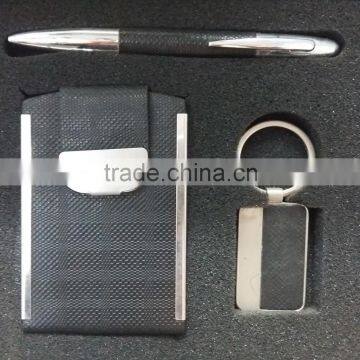The traditional business pen gift set / gift set for men/wallet gift set with promotion pen and Keychain promotional gift