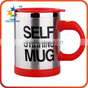 Hot sales self stirring mugs with batteries stainless steel coffee mug