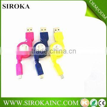 Colorful USB 85cm Flat Micro Cable Usb 3.0 Data Link Cable for Samsung /MP3/MP4