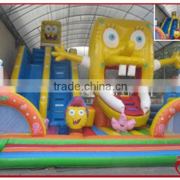 giant sponge bob inflatable amusement park with slide