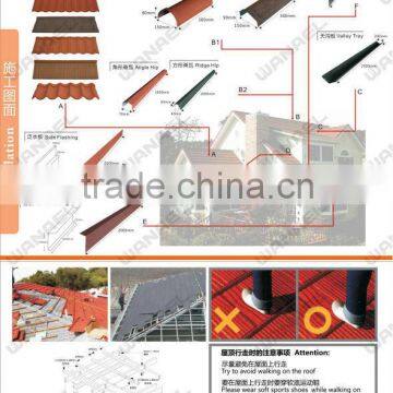 50 Years Warranty Wanael Stone Coated Roofing Tiles/steel Roofing Shingles/roof Finials and Ridge Tiles photo-2