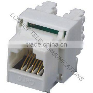 180 degree Cat6 keystone jack with dual IDC
