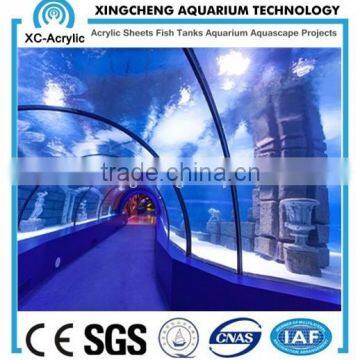 large customized transparent UV oceanarium acrylic tunnel project