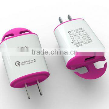 Dual Usb Port Universal Travel Adapter With Usb Charger Comply With Qualcomm Quick Charger 2.0 Class A Standard