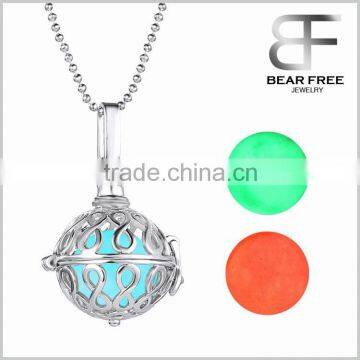 Openable Infinity Pattern Ball Locket Glow in the Dark Balls Pendant Necklace 3 Colors Set