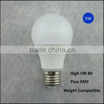 Plastic led bulb bulk e27 e26 b22 base 5 watt 220 volt dimmable led light bulbs
