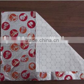 Printed laminate aluminum foil paper sheet for food hamburger sandwich wrapper,laminated aluminium foil for packing