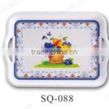 Colorful Melamine Tray Serving Tray With Handles(SQ-088)