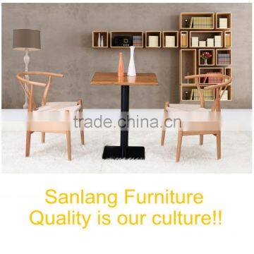 restaurant furniture french style cafe shop cone solid wooden chair with table