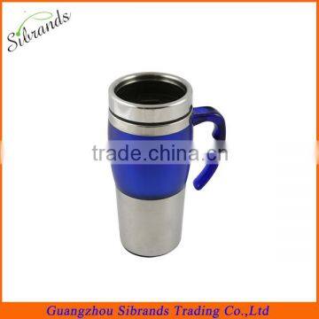 Promotional unique handle double wall stainless steel coffee travel mug