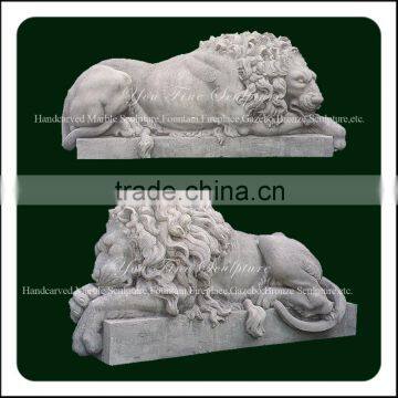 Decorative Hand Carved Outdoor Stone Sleeping Lions