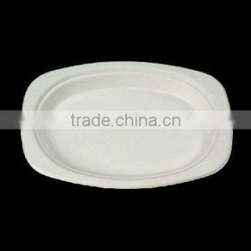 9" Oval paper pulp/bagasse plate