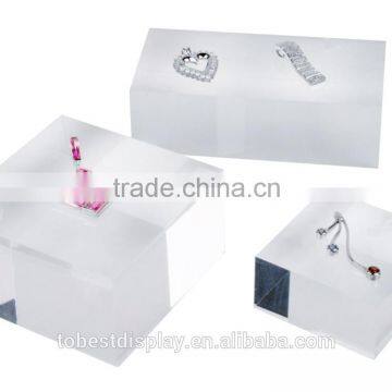 beautiful clear solid acrylic cube block,acrylic display block,acrylic jewelry display manufacturer