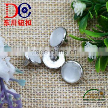 Silver Button Metal Fastenings for Clothes With Inlaided Diamond,Snap Fastener for Coat photo-3