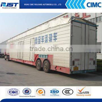 CIMC Tri- Axles Fenced Semi Trailer for Livestock / Cow / Cattle Transportation