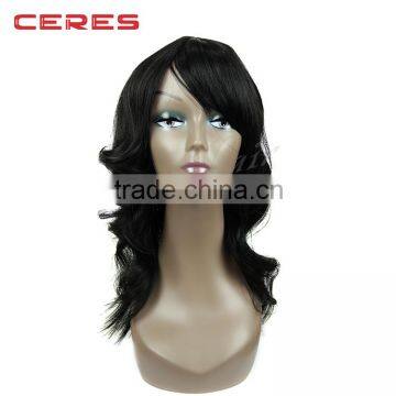 factory stock charming curly black hair synthetic full cap wig for black women