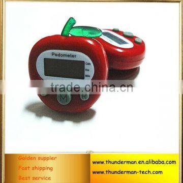 Multifunction Apple Shape Digital Calories Pedometer with time display