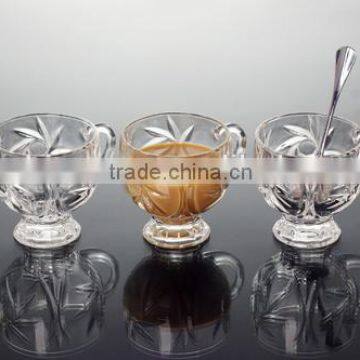 new design 3pcs glass latte cup small glass cup with handle