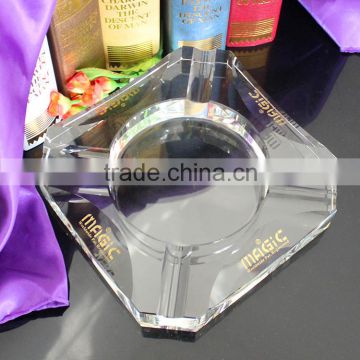 2015 hot sale hexagon faceted crystal ashtray