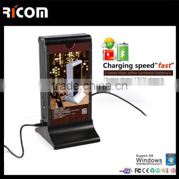 Big Capacity coffee shop menu charger power bank with 2usb output for restaurant