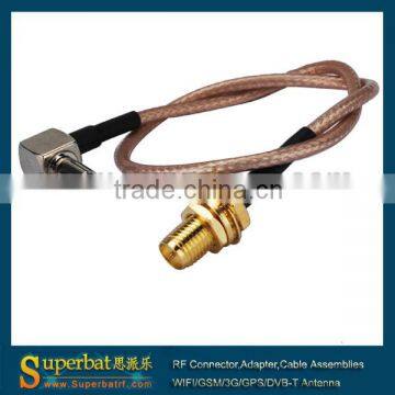 Pigtail cable SMA female bulkhead to TS-9 male RA RG316 manufacture