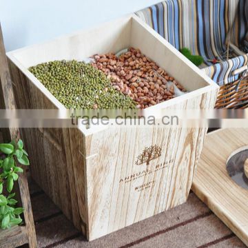 Eco-friendly kitchen furniture wood case for food,rice box,wood box