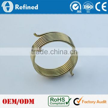 Small compression coil torsion spring, metal clamps