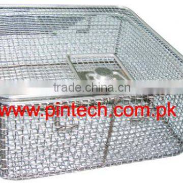 Small Medical Storage Wire Basket WITH REMOVABLE LIDS