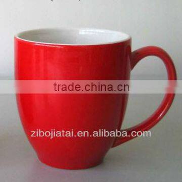 Red Glazed Drum Belly Shape Coffee Mug