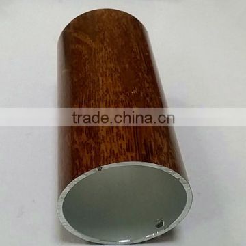 Customized Wood Colour Aluminum Extrusion Profiles Wood grain aluminium profile for handrail